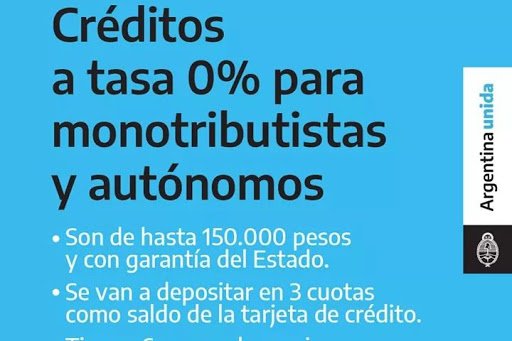 Créditos a TASA CERO para monotributistas y autónomos